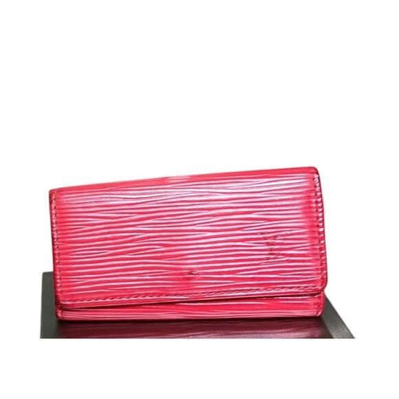 Authentic Louis Vuitton Key Holder Red Epi Leather 4 Hook Case - Picture 2 of 14